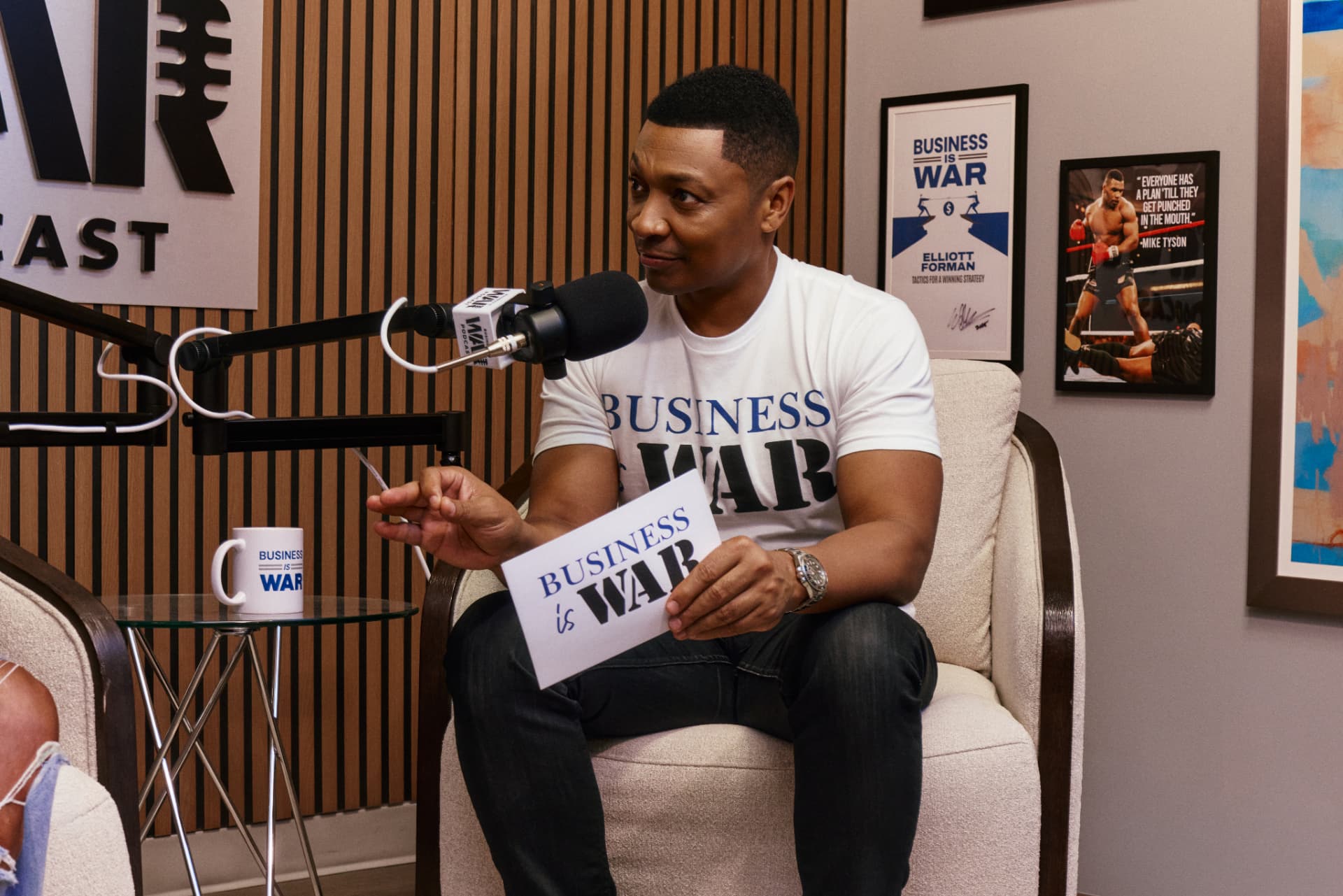 Elliott Forman in the Business Is War podcast studio