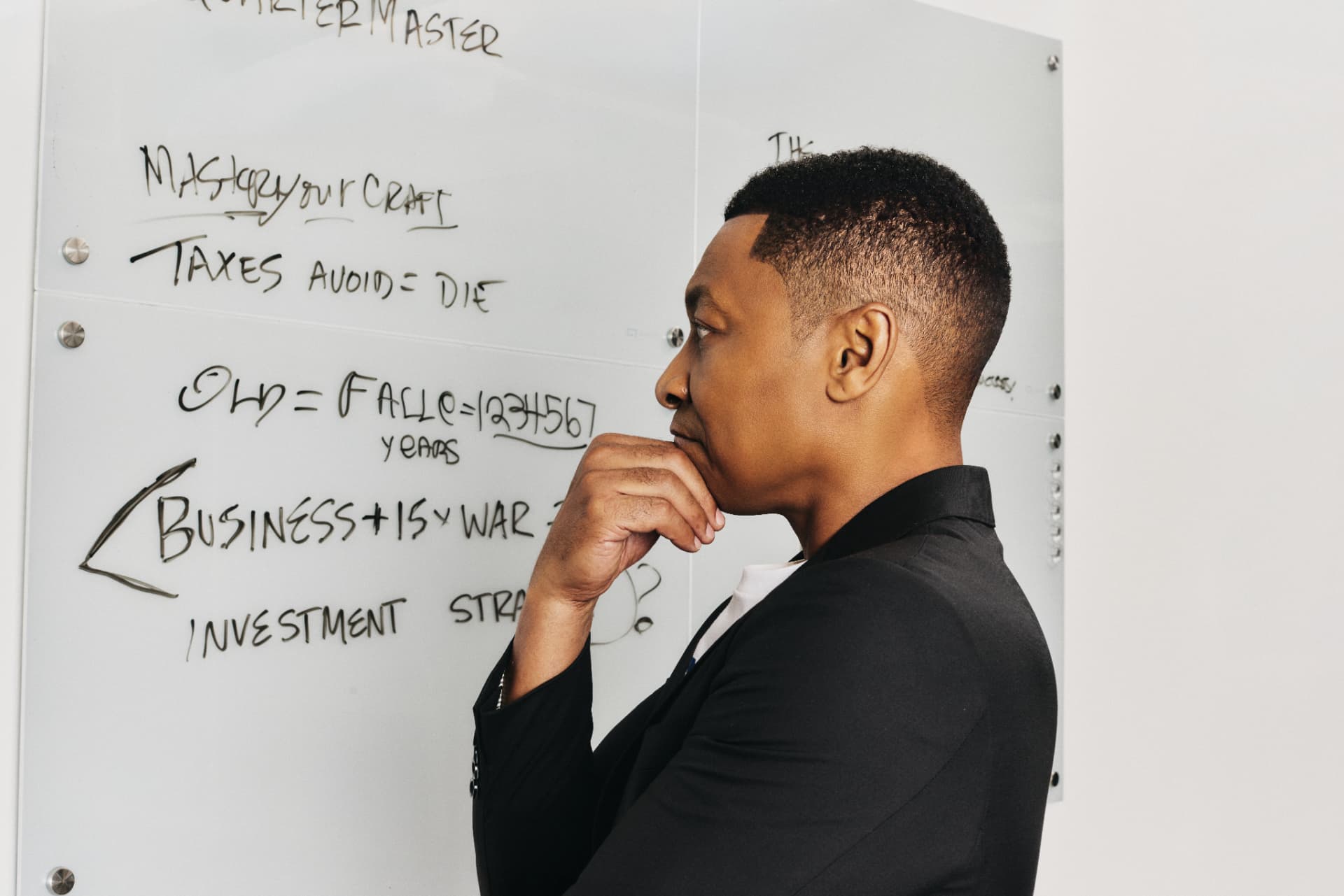 Elliott Forman mapping strategy at the whiteboard